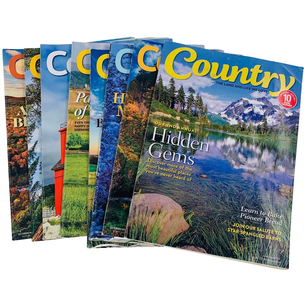 Country Magazine Lot Of 8 2014 2017 2018 Issues Farm Nature Iowa Holiday Summer